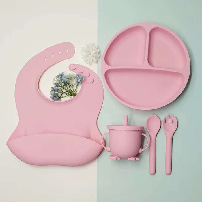 5-Piece Self-Feeding Silicone Tableware Set for Children