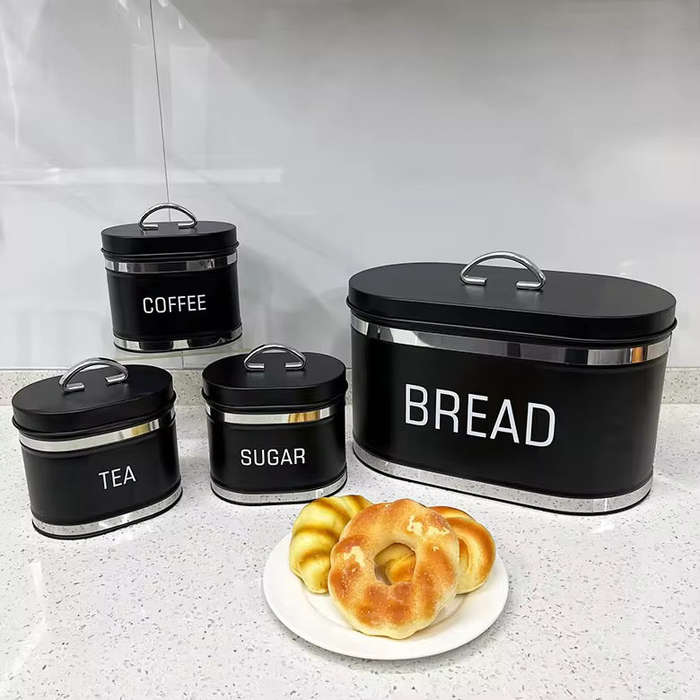 4-Piece Metal Food Canister Set