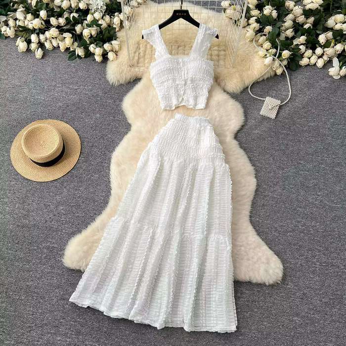 Smocked Two-Piece Set with Ruffle Details