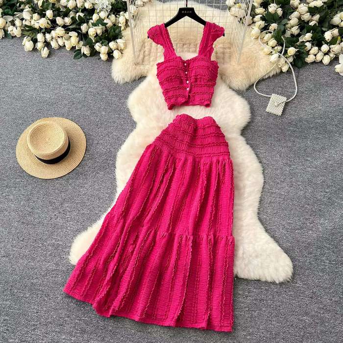 Smocked Two-Piece Set with Ruffle Details