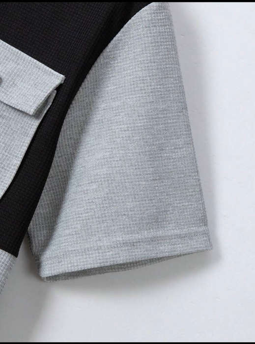 Modern Contrast Panel Button-Up Shirt