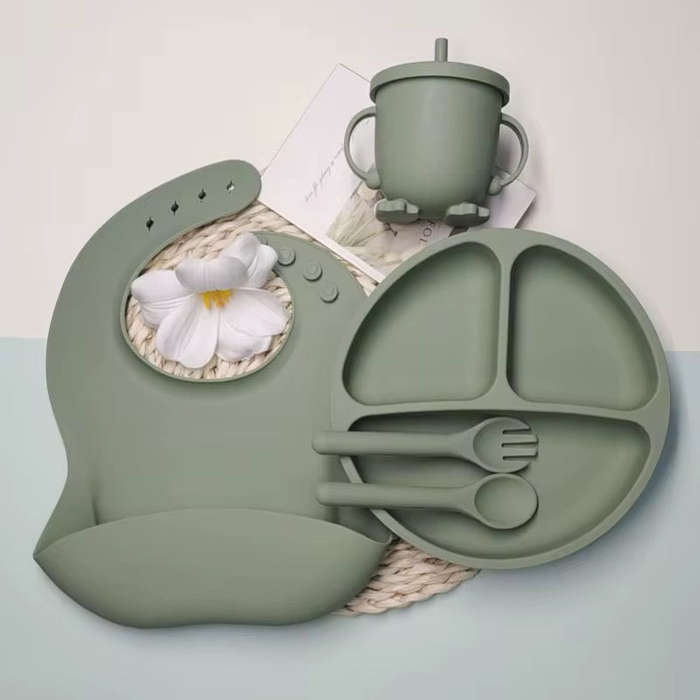 5-Piece Self-Feeding Silicone Tableware Set for Children
