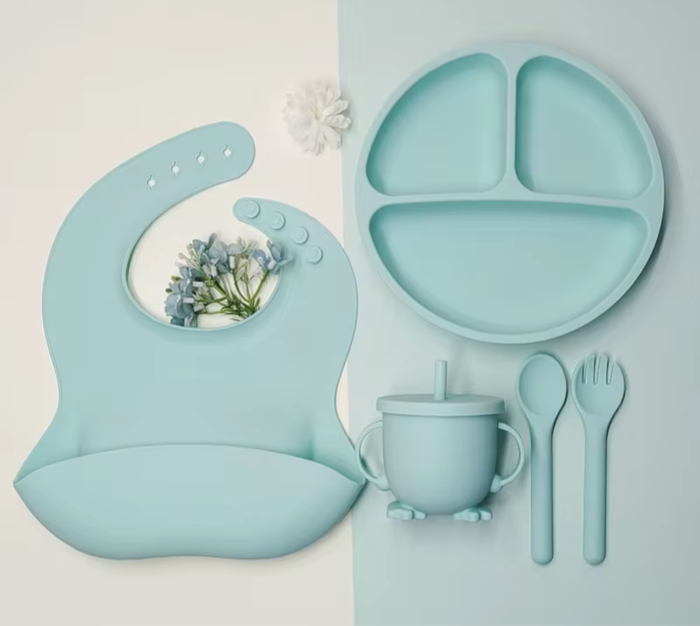 5-Piece Self-Feeding Silicone Tableware Set for Children