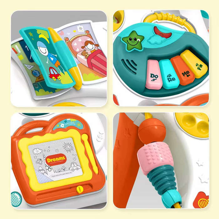 Arcanine Baby Sit-to-Stand Learning Music Walker Trolley - Multifunctional Cartoon Design
