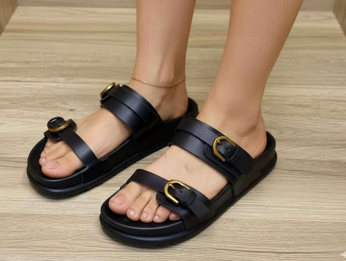 Double Buckle Platform Sandals