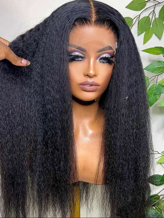 13x4 Kinky Straight Frontal Wig - Premium Human Hair