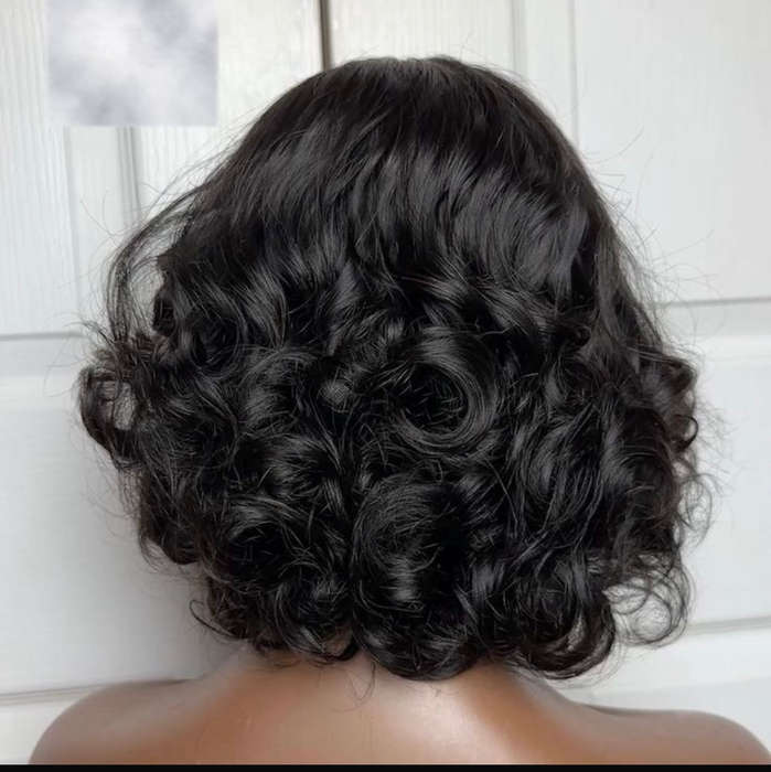 13x4 Full Frontal Bouncy Curls Wig - Premium Human Hair