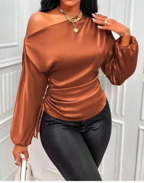 Satin drapped top