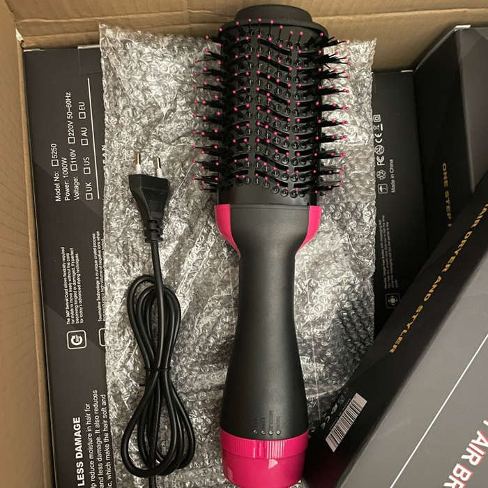 Professional Hot Hair Brush - 2-in-1 Styling & Straightening Tool