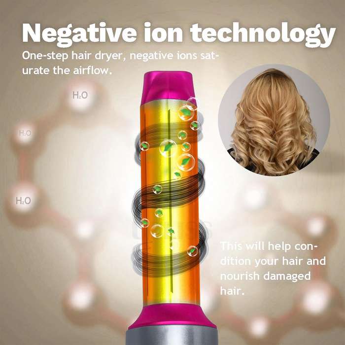 5 in 1 Hot Air Styler Set - Airflow Curler Wand Round Brush Hair Straightener for Volumizing, Dry...