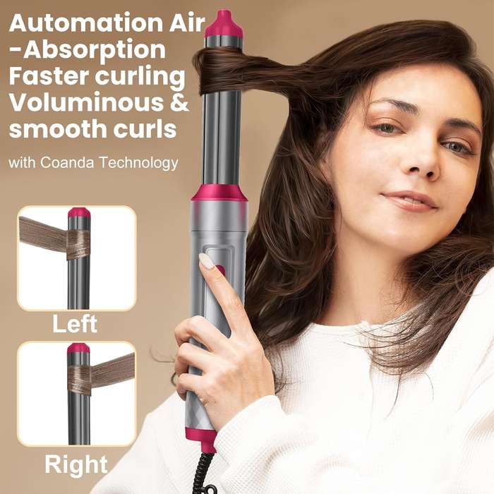 5 in 1 Hot Air Styler Set - Airflow Curler Wand Round Brush Hair Straightener for Volumizing, Dry...
