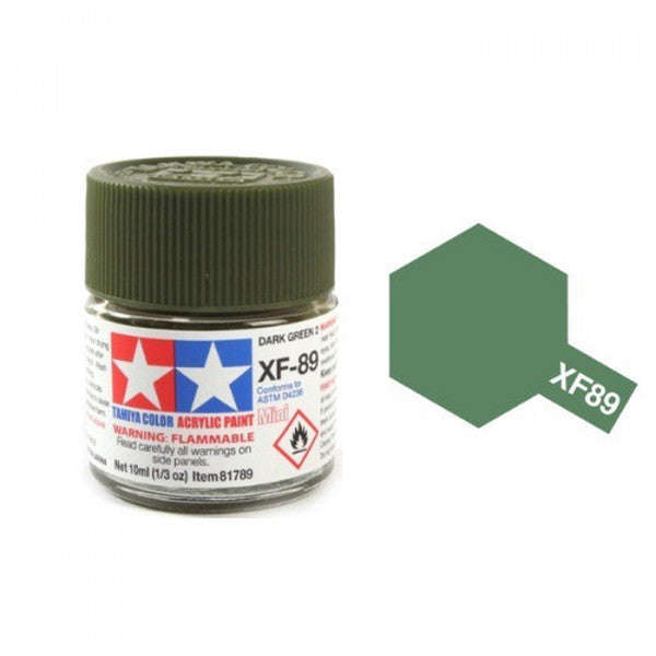 Flat Dark Green 2 Mini Acrylic Paint 10ml Tamiya XF-89