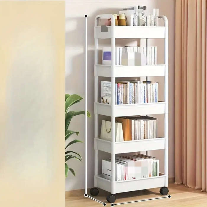 ZS - 5 Tier Multi-Purpose Rolling Cart Trolley Black