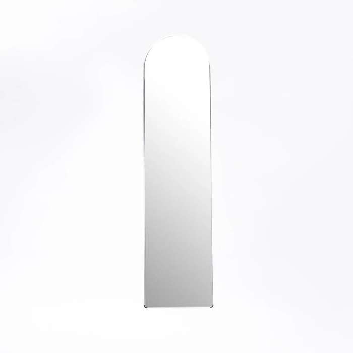 ZS - Free-Standing or Wall-Mount Aluminum Frame Arched Mirror - 146 cm x 36 cm Black
