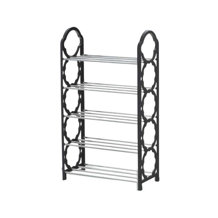 ZS - Multipurpose Space Saving 5-Layer Stainless Steel Shoe Rack Organizer Pink