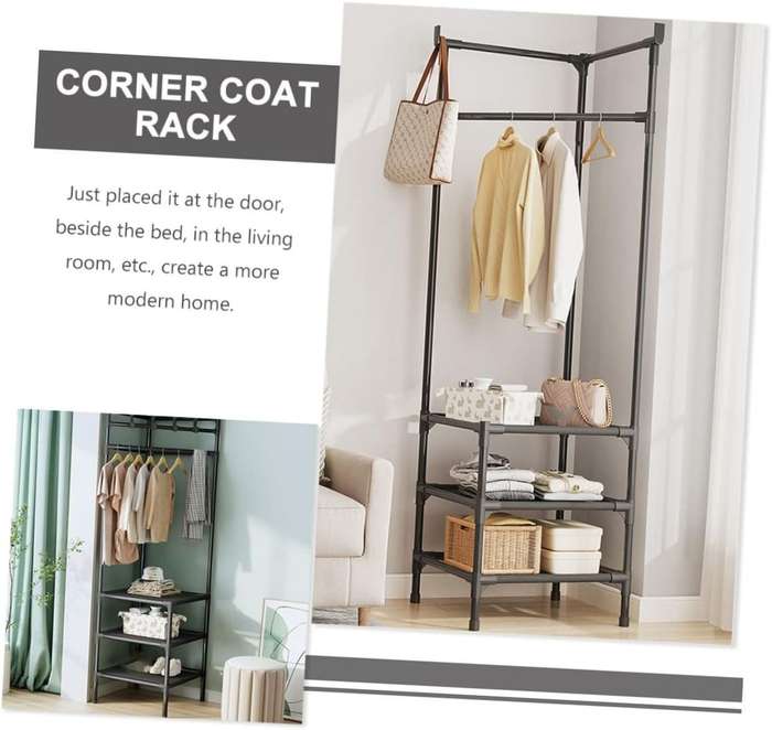 ZS - Corner Coat Rack Multi-function Floor Standing Clothes Hanger