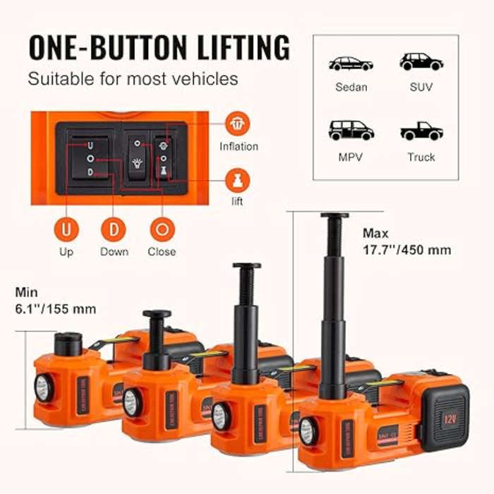 ZS - Electric Car Jack, 5 Ton/11023 LBS Hydraulic Jack Lift