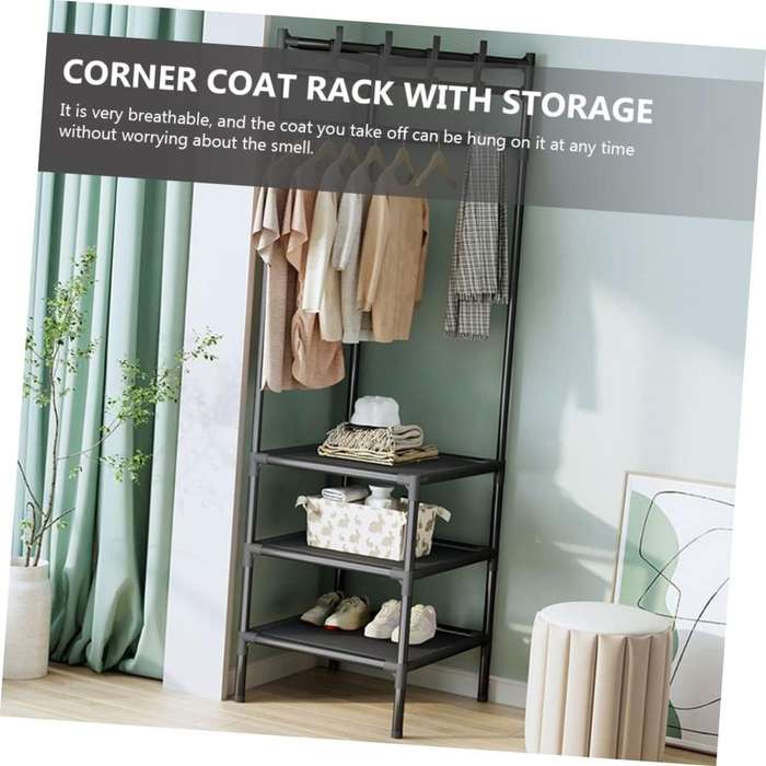 ZS - Corner Coat Rack Multi-function Floor Standing Clothes Hanger