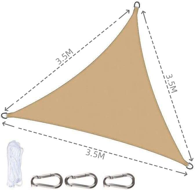 ZS - Sun shade Sail Net 3.5x3.5x3.5m, easy to install, UV protection