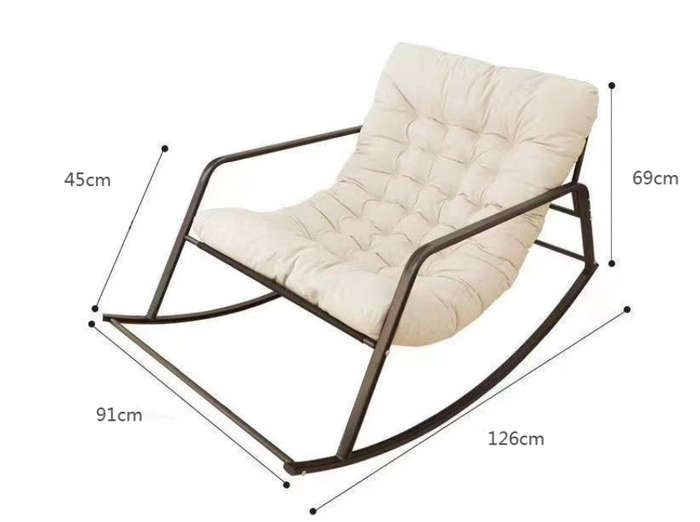 ZS - Simple and stylish single rocking chair that can sleep or lie down White