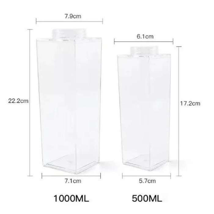 ZS - Milk - Water - Juice Clear Plastic Water Bottle 1L Orange