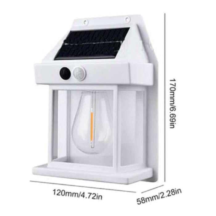 ZS - Solar Wall Lantern Outdoor Wireless Dusk To Dawn Motion Sensor Led Lights Black