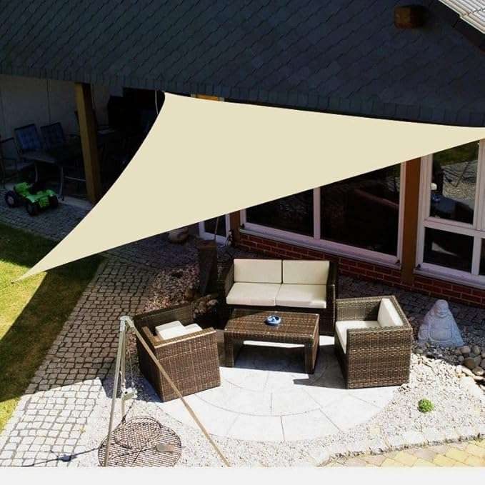 ZS - Sun shade Sail Net 3.5x3.5x3.5m, easy to install, UV protection