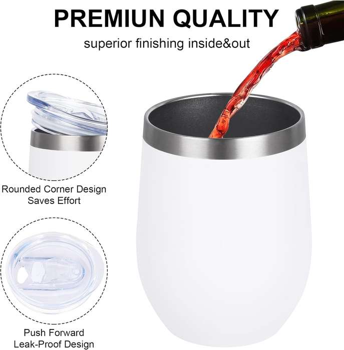 ZS - 350ml/12oz Stainless Steel Insulated Travel Mug With Lid Black