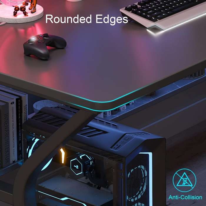 ZS - Gaming Table with Storage Shelves Under The Table