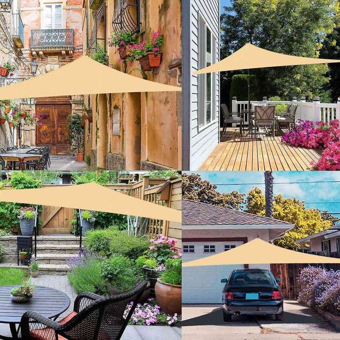 ZS - Sun shade Sail Net 3.5x3.5x3.5m, easy to install, UV protection