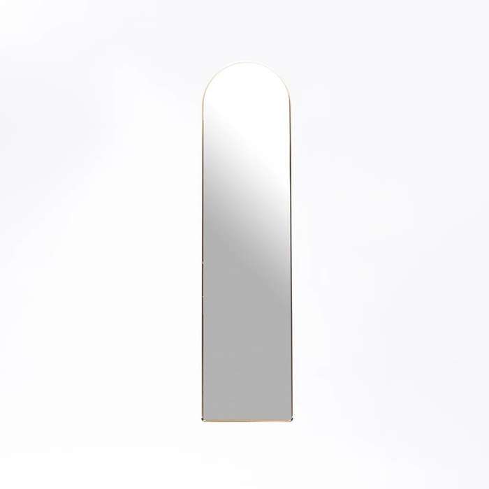 ZS - Free-Standing or Wall-Mount Aluminum Frame Arched Mirror - 146 cm x 36 cm Black