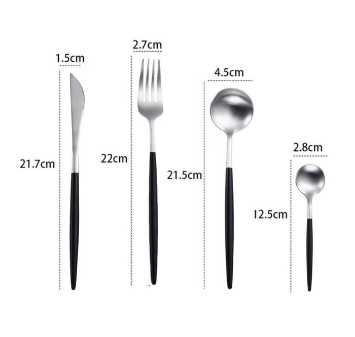 2 Tone Cutlery Set 24pcs Set - Gray and Gold