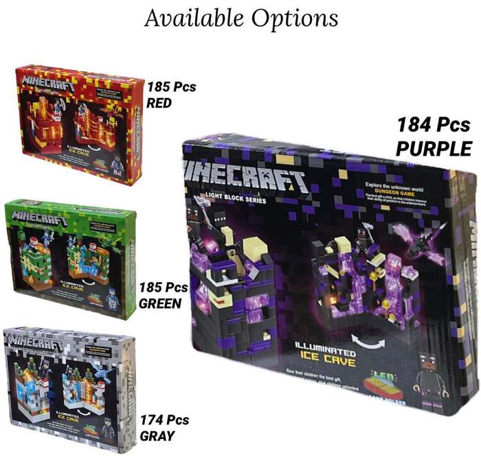 ZS - Minecraft - Building Block Set - Light Block Series Purple