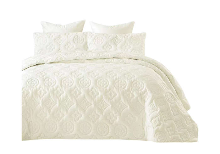 5pcs Super King MOKKA Quilted Bedspread - Beige