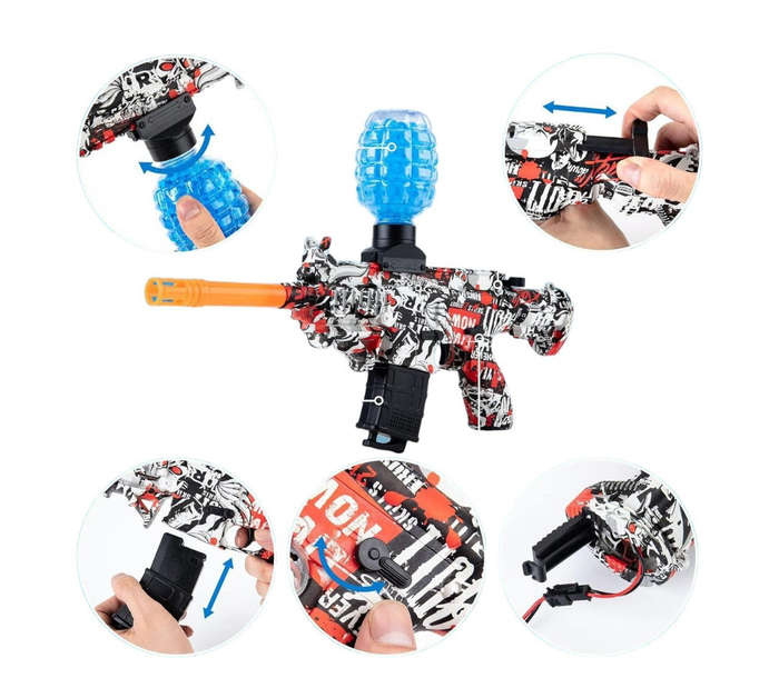 ZS - Combat Gun Gel Ball Blaster Rechargeable Red & White