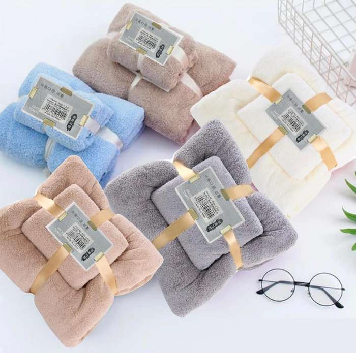 ZS - 2pcs Micro-Fiber Towel Set Pink
