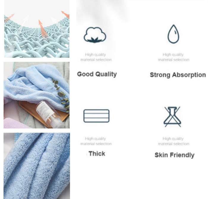 ZS - 2pcs Micro-Fiber Towel Set Pink