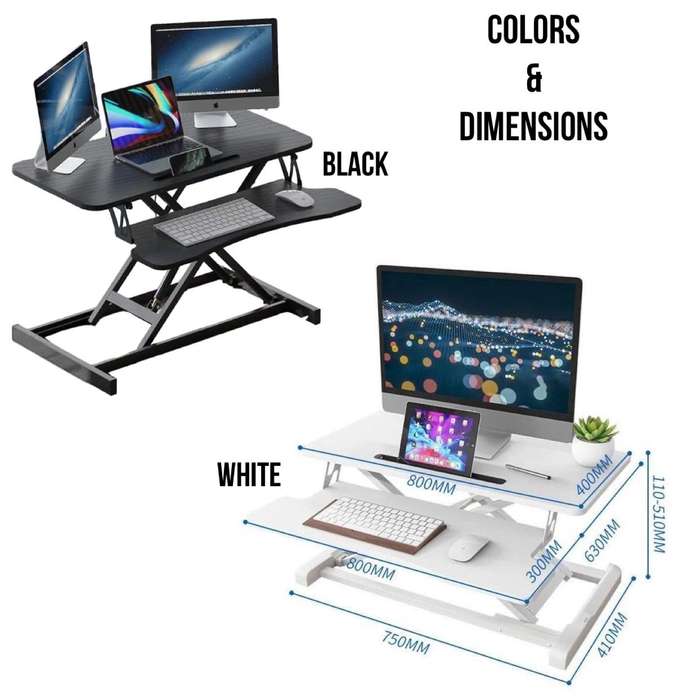 ZS - Sit and Stand Modern Workstation White