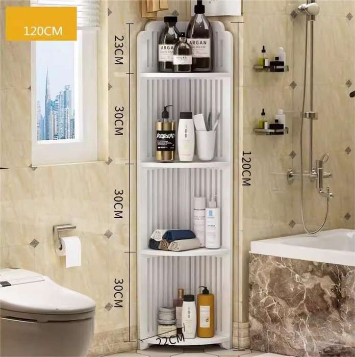 ZS - 4 Tier Corner Shelf Stand PVC Corner Bathroom Shelf