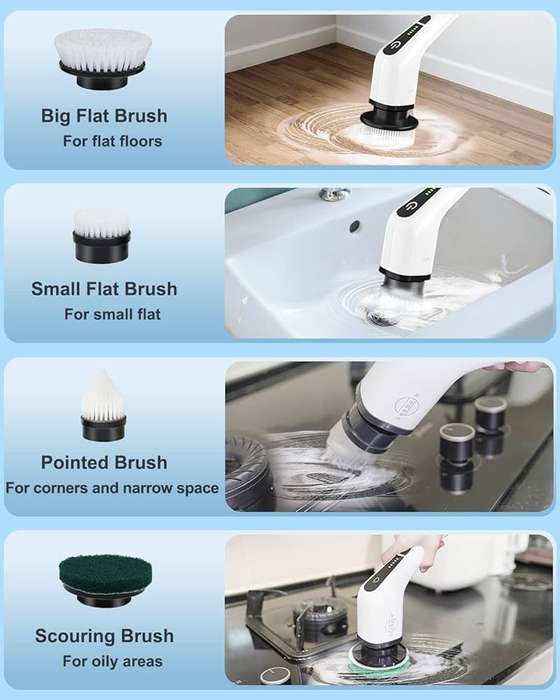 ZS - 8 in 1 Electric Cleaning Brush - Cordless