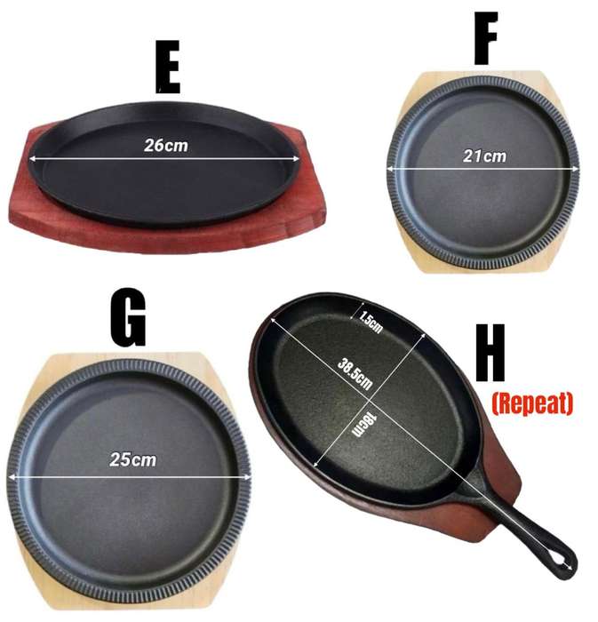 ZS - Cast Iron Sizzlers H - 38.5x18x1.5cm