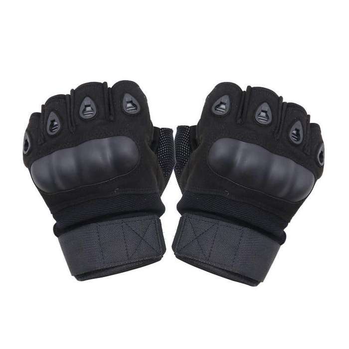 ZS - Tactical Gloves Military Rubber Knuckle Gloves Black