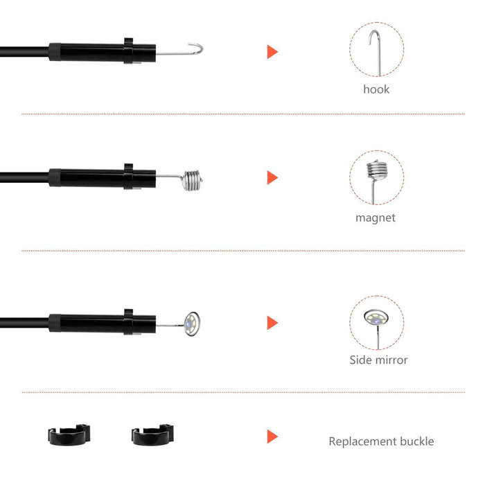 ZS - Multi-Purpose 8mm IP67 Waterproof 4.3 inch HD Portable Endoscope-Borescope Snake Tube Indust...