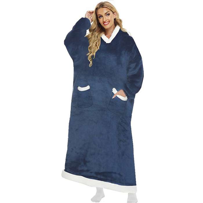 ZS - Extra Long Oversized Huggle Blanket Hoodie Pink