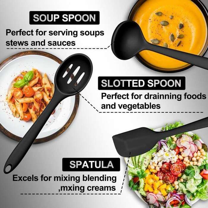 ZS - 18 Pcs Silicone Kitchen Tools Utensils White