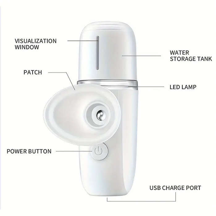 Cloud Prime USB Rechargeable Nano Eye Moisturizer - Portable Spray Atomizer for Dry Eye Care, Inc...
