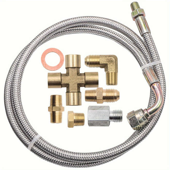 Turbine Oil Feed & Drain Line Kit with 1/8 NPT Connectors - ODL17.78-104.14cm