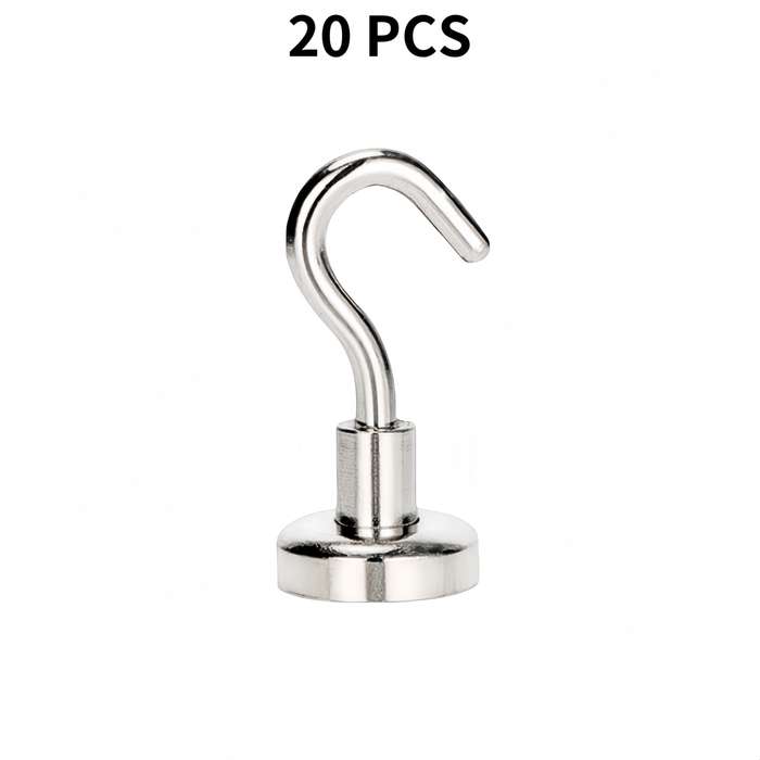 20pcs Magnetic Hooks, Heavy Duty 11.34KG Neodymium Magnets