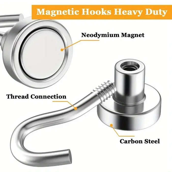 20pcs Magnetic Hooks, Heavy Duty 11.34KG Neodymium Magnets