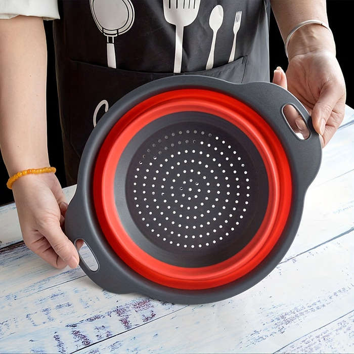 2pcs, Collapsible Silicone Colander